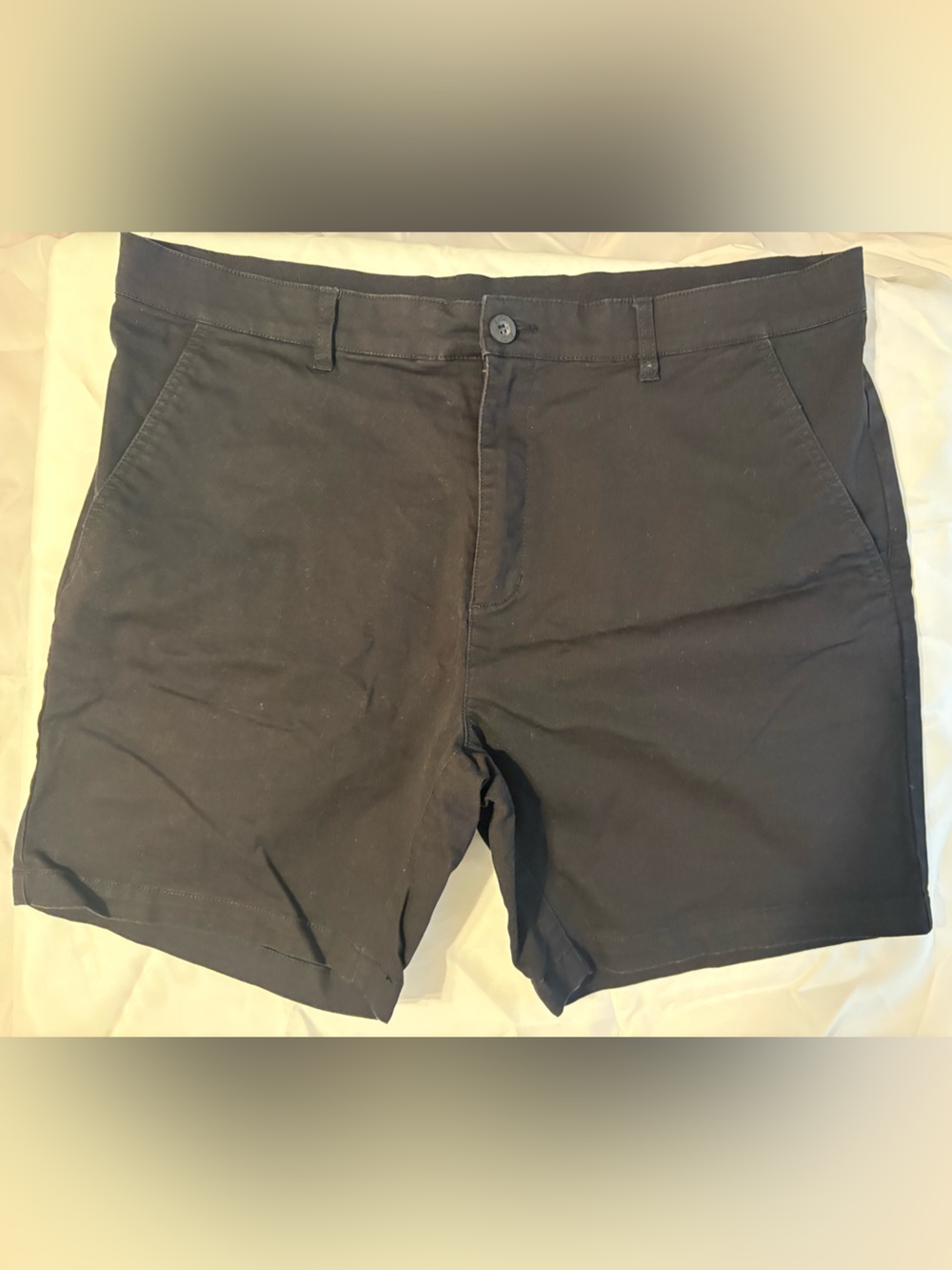 Eubi Men’s Chino Shorts Black Size 2XL - Elastic Stretch Waist, 7” Inseam